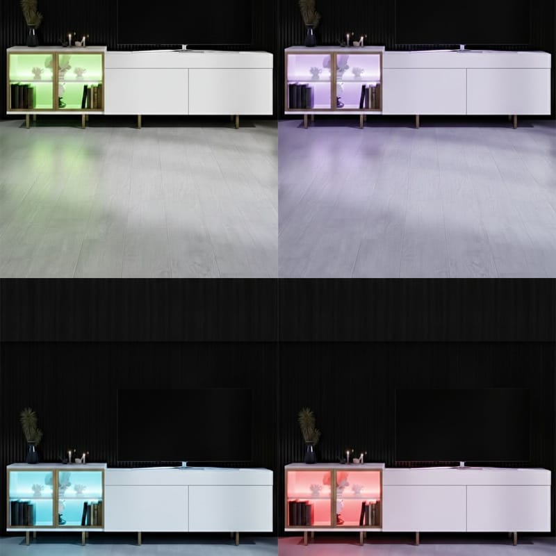 Seyring TV-benk 190 cm - Hvit og gull - Møbler - TV- & Mediamøbler - TV benk & mediabenk