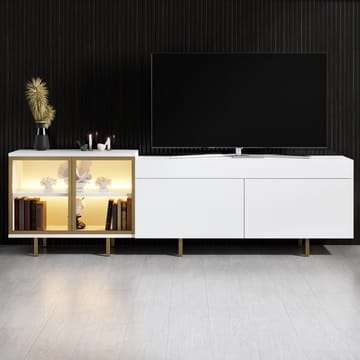 Seyring TV-benk 190 cm - Hvit/gull - Møbler - TV- & Mediamøbler - TV benk & mediabenk