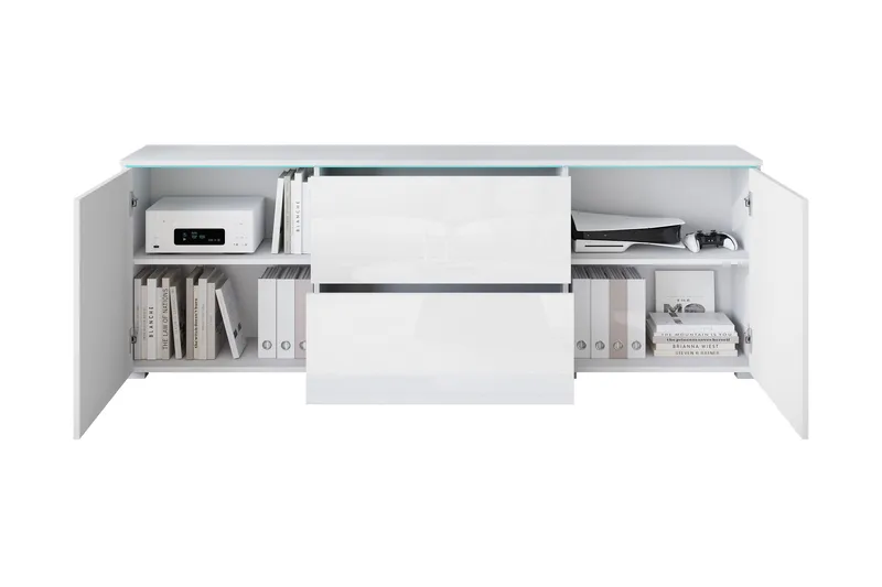 Sherie TV-benk 180 cm - Hvit / Grå - Møbler - TV- & Mediamøbler - TV benk & mediabenk
