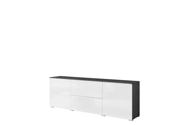 Sherie TV-benk 180 cm, Hvit / Grå