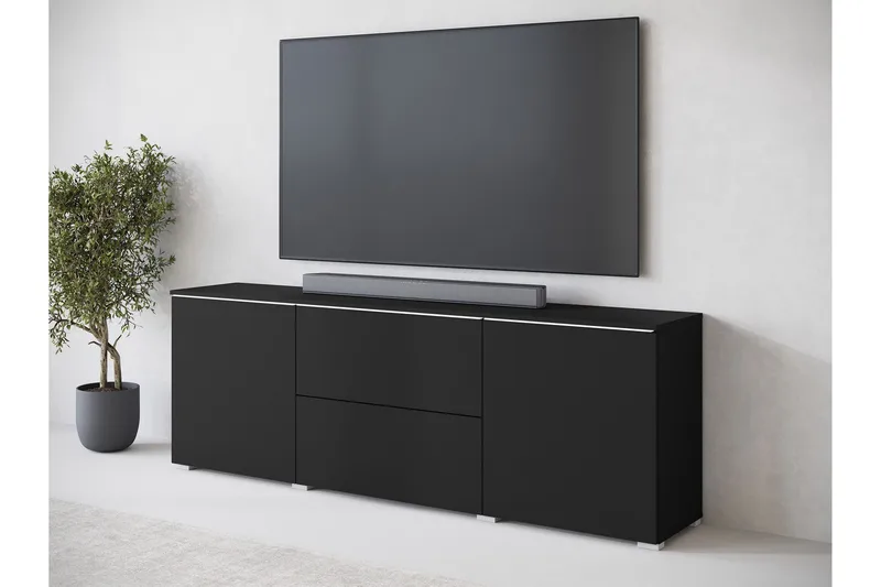 Sherie TV-benk 180 cm - Svart - Møbler - TV- & Mediamøbler - TV benk & mediabenk