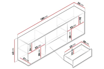 Sherie TV-benk 180 cm - Svart - Møbler - TV- & Mediamøbler - TV benk & mediabenk
