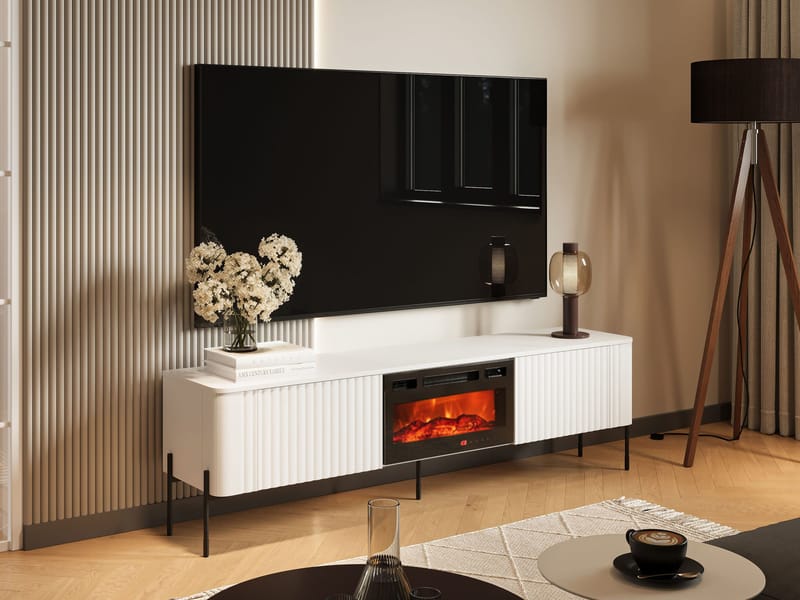 Sherie TV-benk 190 cm - Hvit - Møbler - TV- & Mediamøbler - TV benk & mediabenk