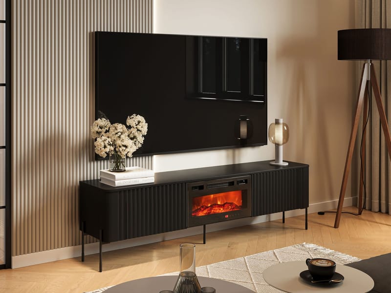 Sherie TV-benk 190 cm - Svart - Møbler - TV- & Mediamøbler - TV benk & mediabenk