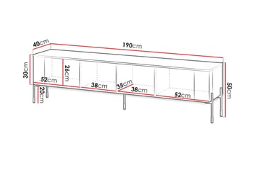 Sherie Tv-Benk 190x40 cm - Hvit - Møbler - TV- & Mediamøbler - TV benk & mediabenk