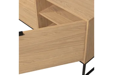 Silas TV-benk 180 cm med Oppbevaring i Tre med Metallunderstell - Beige - Møbler - TV- & Mediamøbler - TV benk & mediabenk