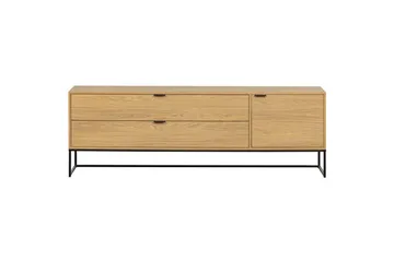 Silas TV-benk 180 cm med Oppbevaring i Tre med Metallunderstell - Beige - Møbler - TV- & Mediamøbler - TV benk & mediabenk