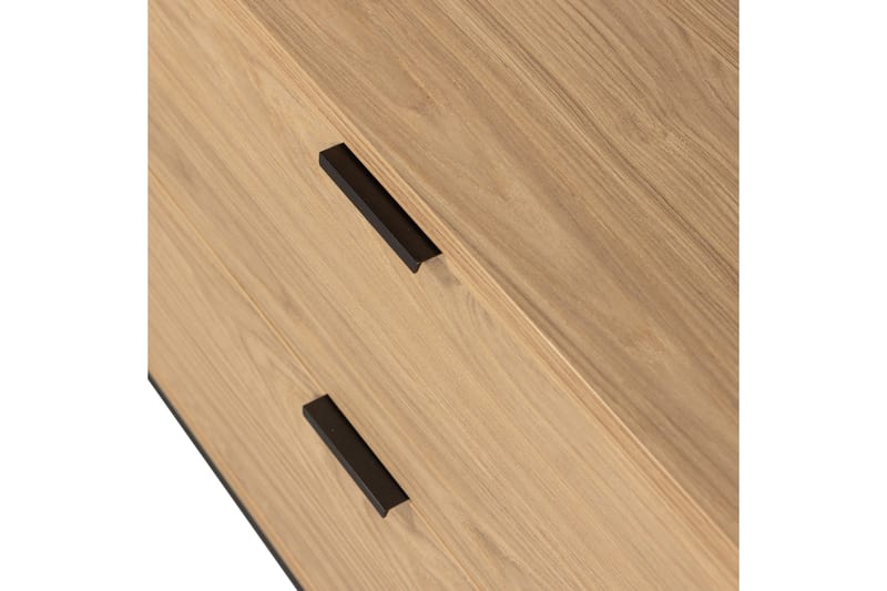 Silas TV-benk 180 cm med Oppbevaring i Tre med Metallunderstell - Beige - Møbler - TV- & Mediamøbler - TV benk & mediabenk