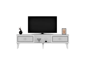Sivaji TV-benk 150 cm - Hvit/Sølv - Møbler - TV- & Mediamøbler - TV benk & mediabenk