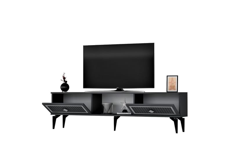 Sivaji TV-benk 150 cm - Sølv/Antrasitt - Møbler - TV- & Mediamøbler - TV benk & mediabenk