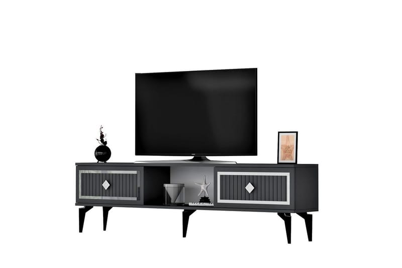 Sivaji TV-benk 150 cm - Sølv/Antrasitt - Møbler - TV- & Mediamøbler - TV benk & mediabenk