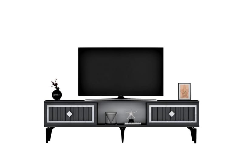 Sivaji TV-benk 150 cm - Sølv/Antrasitt - Møbler - TV- & Mediamøbler - TV benk & mediabenk