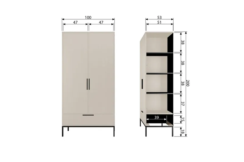 Skap Adam - Furu Støv - Møbler - TV- & Mediamøbler - TV-skap