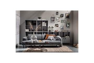 Skap VT Små Bokstaver - Betonggrå, 4 Rom - Møbler - TV- & Mediamøbler - CD-hylle & DVD-hylle