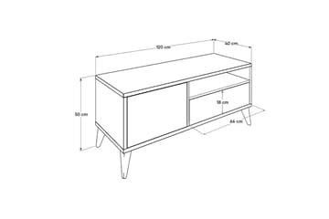 Sosan TV-benk 120 cm - Lyse brun - Møbler - TV- & Mediamøbler - TV benk & mediabenk