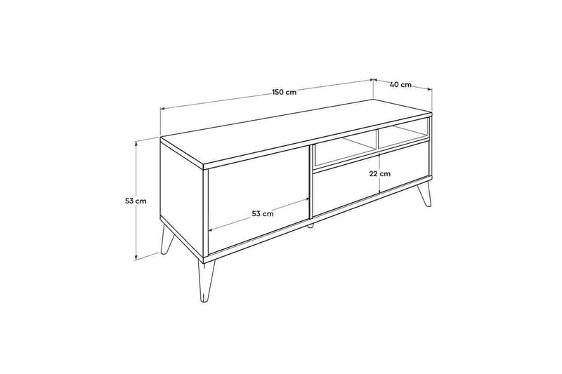 Sosan TV-benk 150 cm - Beige - Møbler - TV- & Mediamøbler - TV benk & mediabenk