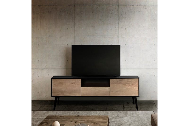 Sosan TV-benk 160 cm - Taupe/Svart - Møbler - TV- & Mediamøbler - TV benk & mediabenk