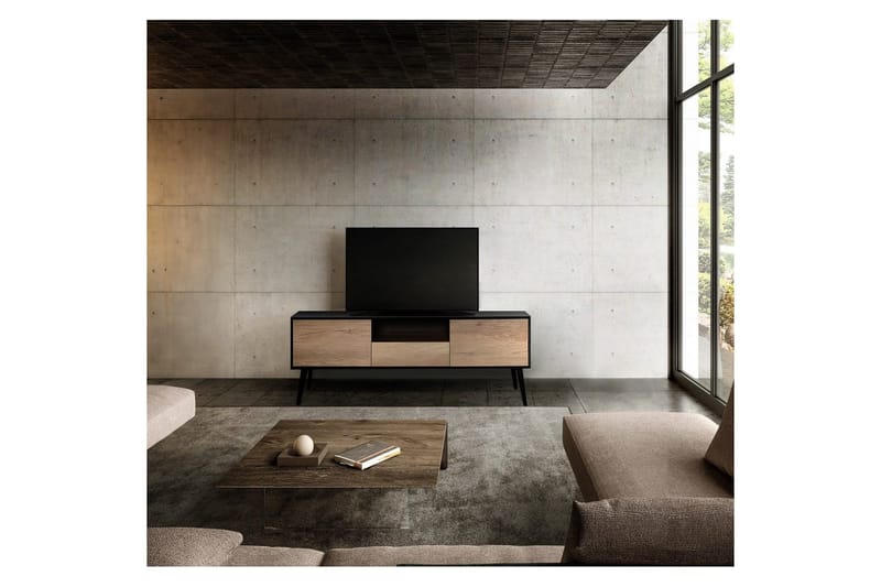 Sosan TV-benk 160 cm - Taupe/Svart - Møbler - TV- & Mediamøbler - TV benk & mediabenk