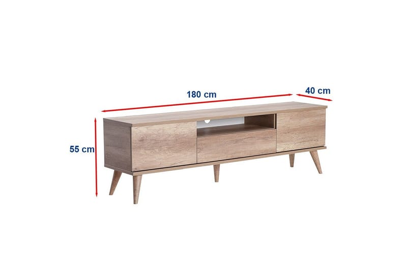 Sosan TV-benk 180 cm - Lyse brun - Møbler - TV- & Mediamøbler - TV benk & mediabenk