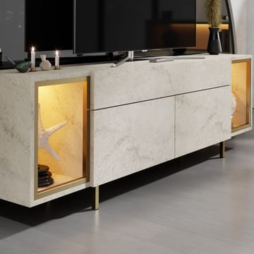 Sosan TV-benk 180x55x32 cm - Travertin/gull - Møbler - TV- & Mediamøbler - TV benk & mediabenk