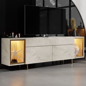 Sosan TV-benk 180x55x32 cm - Travertin/gull - Møbler - TV- & Mediamøbler - TV benk & mediabenk
