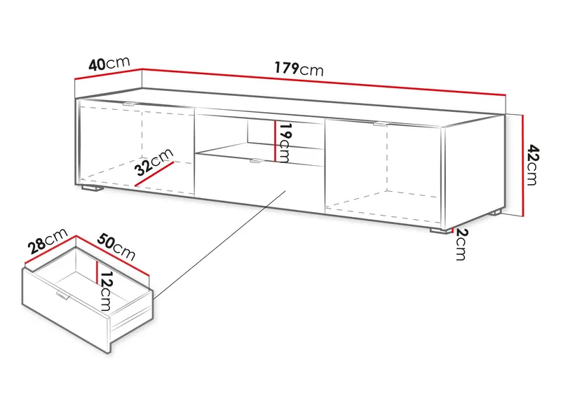 Sovren TV-benk 179 cm - Brun - Møbler - TV- & Mediamøbler - TV benk & mediabenk