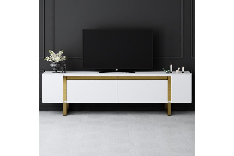 Sozi TV-benk 180 cm - Gull/Hvit - Møbler - TV- & Mediamøbler - TV benk & mediabenk