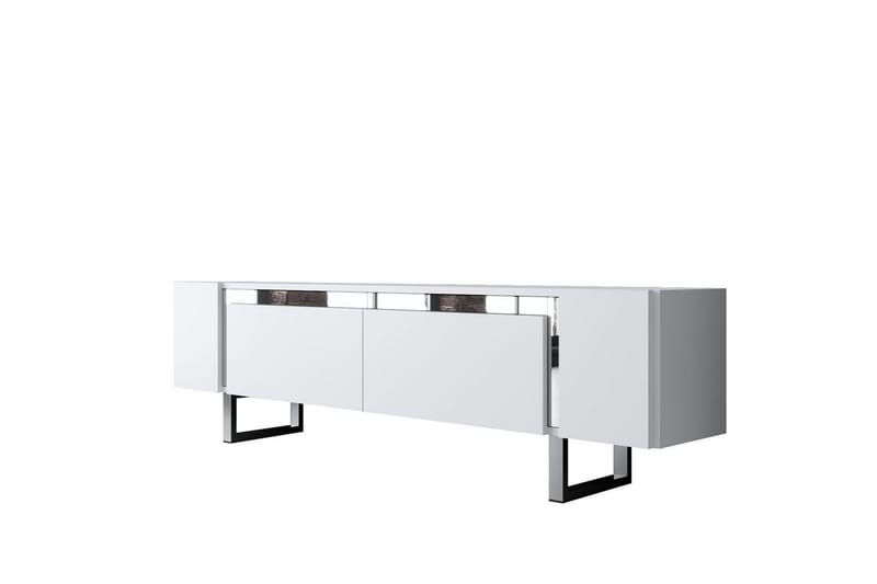 Sozi TV-benk 180 cm - Hvit/Sølv - Møbler - TV- & Mediamøbler - TV benk & mediabenk