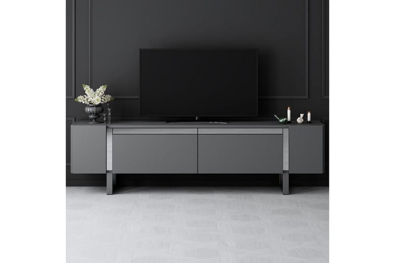 Sozi TV-benk 180 cm - Sølv/Antrasitt - Møbler - TV- & Mediamøbler - TV benk & mediabenk