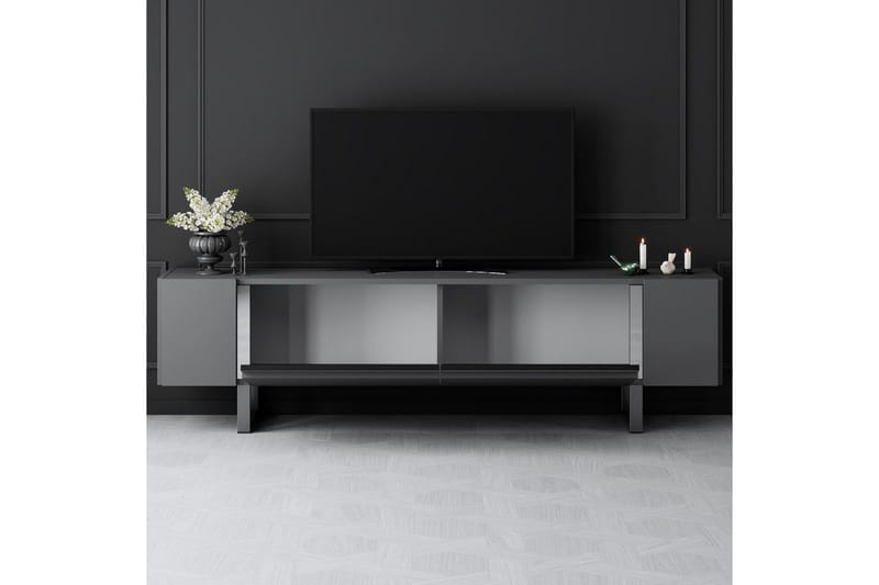 Sozi TV-benk 180 cm - Sølv/Antrasitt - Møbler - TV- & Mediamøbler - TV benk & mediabenk