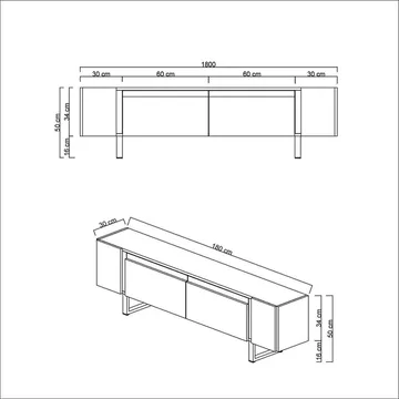 Sozi TV-benk 180 cm - Svart - Møbler - TV- & Mediamøbler - TV benk & mediabenk
