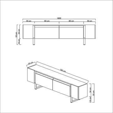 Sozi TV-benk 180 cm - Svart - Møbler - TV- & Mediamøbler - TV benk & mediabenk