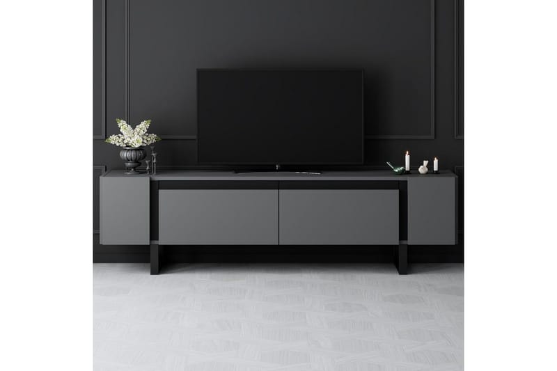 Sozi TV-benk 180 cm - Svart/Antrasitt - Møbler - TV- & Mediamøbler - TV benk & mediabenk