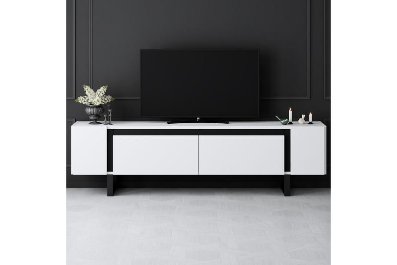 Sozi TV-benk 180 cm - Svart/Hvit - Møbler - TV- & Mediamøbler - TV benk & mediabenk