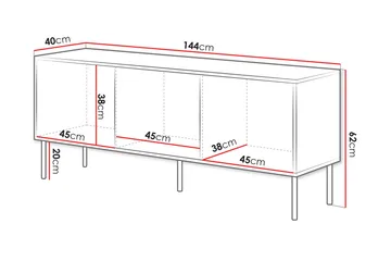 Stintino Tv-Benk 144x40 cm - Beige/Brun - Møbler - TV- & Mediamøbler - TV benk & mediabenk