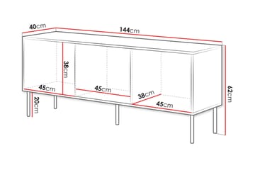 Stintino Tv-Benk 144x40 cm - Grå - Møbler - TV- & Mediamøbler - TV benk & mediabenk