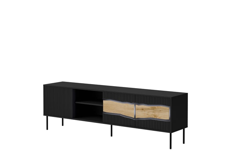 Stintino Tv-Benk 190x40 cm - Svart/Brun - Møbler - TV- & Mediamøbler - TV benk & mediabenk