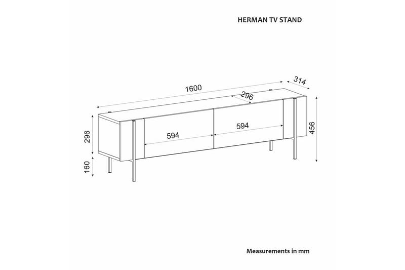 Stira TV-benk 160 cm - Grafittgrå - Møbler - TV- & Mediamøbler - TV benk & mediabenk