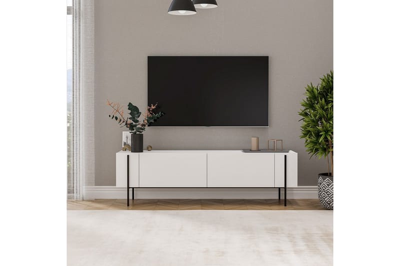 Stira TV-benk 160 cm - Hvit - Møbler - TV- & Mediamøbler - TV benk & mediabenk