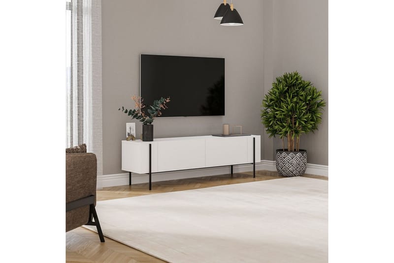 Stira TV-benk 160 cm - Hvit - Møbler - TV- & Mediamøbler - TV benk & mediabenk