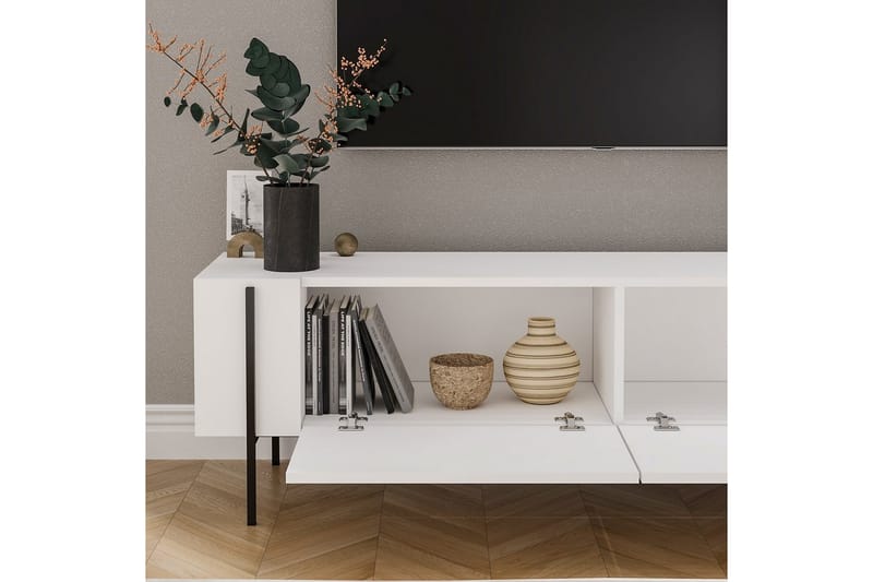 Stira TV-benk 160 cm - Hvit - Møbler - TV- & Mediamøbler - TV benk & mediabenk