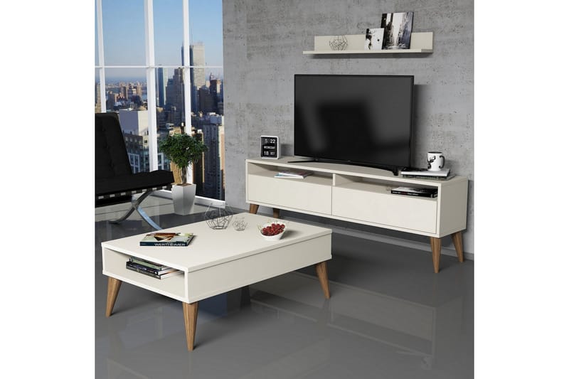 Stuesett Nyarai 150 cm - Hvit - TV-møbelsett