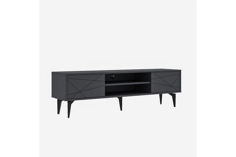 Sudama TV-benk 160 cm - Antrasitt - Møbler - TV- & Mediamøbler - TV benk & mediabenk