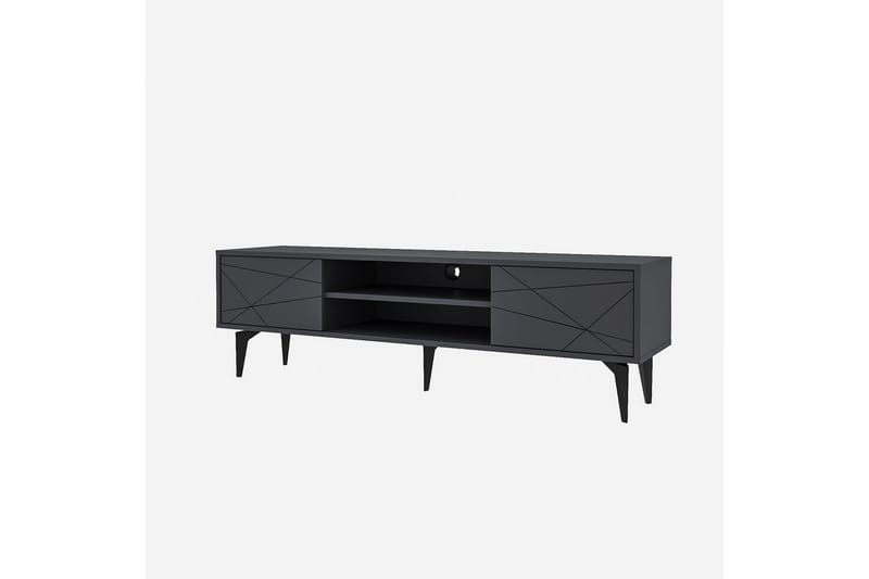 Sudama TV-benk 160 cm - Antrasitt - Møbler - TV- & Mediamøbler - TV benk & mediabenk