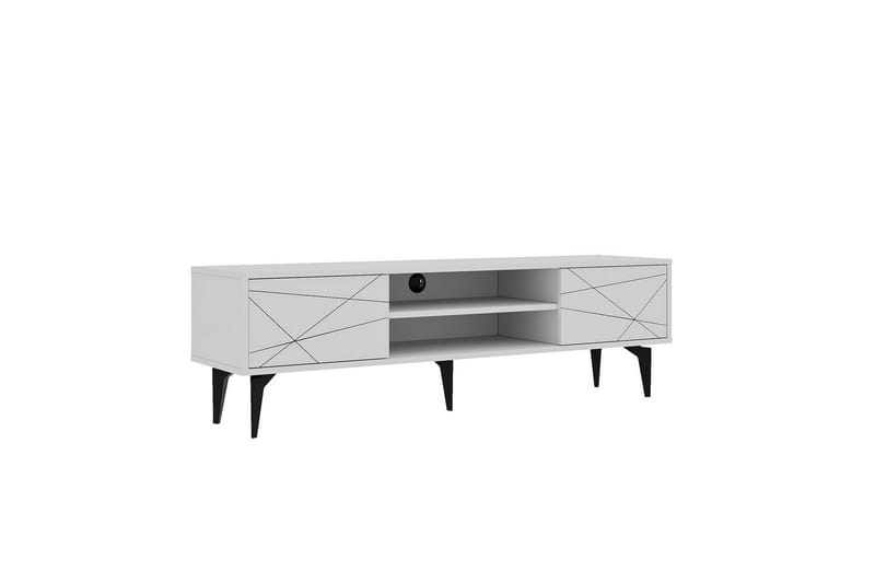 Sudama TV-benk 160 cm - Hvit - Møbler - TV- & Mediamøbler - TV benk & mediabenk
