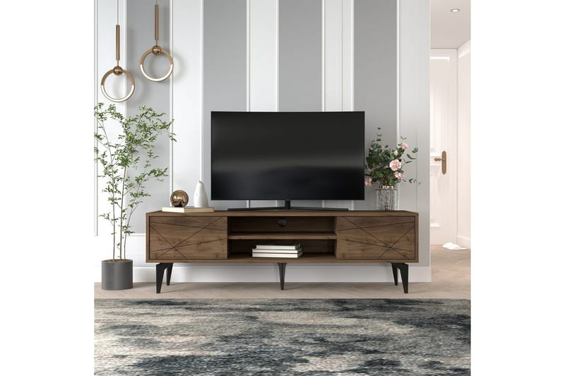 Sudama TV-benk 160 cm - Mørkfarget tre - Møbler - TV- & Mediamøbler - TV benk & mediabenk