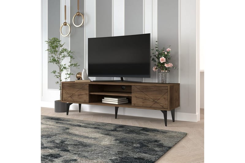 Sudama TV-benk 160 cm - Mørkfarget tre - Møbler - TV- & Mediamøbler - TV benk & mediabenk