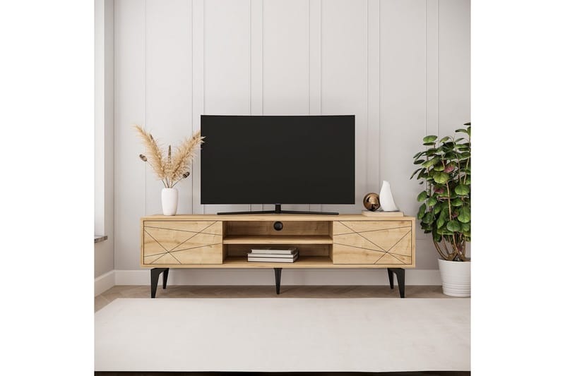 Sudama TV-benk 160 cm - Mellomfarget tre - Møbler - TV- & Mediamøbler - TV benk & mediabenk