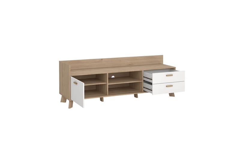 Sumita TV-benk 182 cm - Hvit/Natur - Møbler - TV- & Mediamøbler - TV benk & mediabenk
