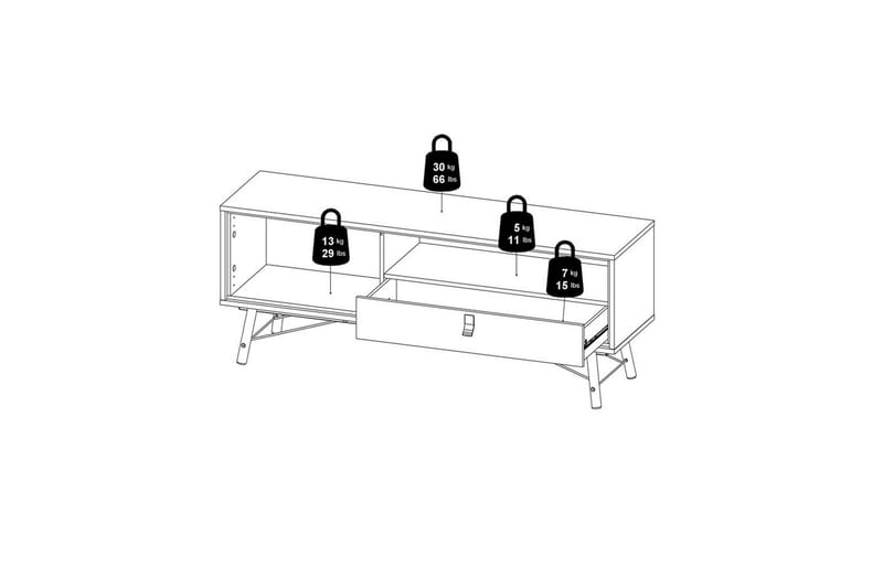 Tadami TV-benk 150 cm - Natur - Møbler - TV- & Mediamøbler - TV benk & mediabenk